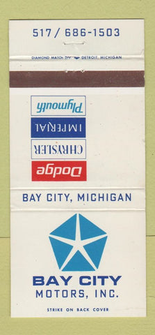 Matchbook Cover - Bay City Motors Chrysler Bay City MI Dodge Imperial 30 Strike