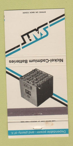 Matchbook Cover - Nickel Cadmium Batteries 30 Strike