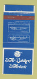 Matchbook Cover - Water Bros Waterbeds Fyshwick North Albury Australia 30 Strike
