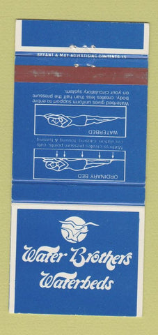 Matchbook Cover - Water Bros Waterbeds Fyshwick North Albury Australia 30 Strike