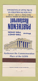 Matchbook Cover - Parthenon Restaurant Chicago IL Greek 30 Strike