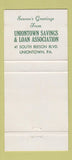 Matchbook Cover - Uniontown Savings Loan PA Christmas Black Americana 30 Strike