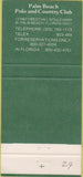 Matchbook Cover - Palm Beach Polo Country Club FL 30 Strike