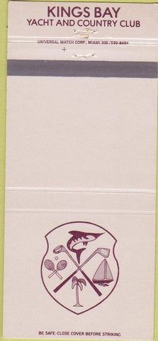 Matchbook Cover - Kings Bay Yacht Country Club Miami FL 30 Strike