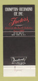 Matchbook Cover - Crompton Richmond Factors Textiles New York City 30 Strike
