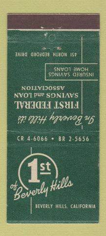 Matchbook Cover - 1st Bank Beverly Hills CA  21 Strike Feature