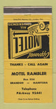 Matchbook Cover - Motel Rambler Brandon MB WEAR 30 Strike
