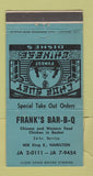 Matchbook Cover - Frank's BBQ Hamilton ON Chinese 30 Strike