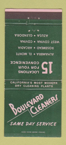 Matchbook Cover - Boulevard Cleaners Alhambra El Monte Arcadia CA 30 Stick