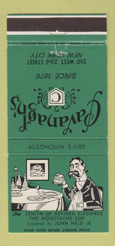 Matchbook Cover - Cavanagh's Restaurant New York City 30 Strike