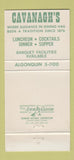 Matchbook Cover - Cavanagh's Restaurant New York City 30 Strike