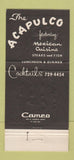 Matchbook Cover - Acapulco Mexican Restaurant Oceanside CA 30 Strike