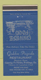 Matchbook Cover - Golden Pagoda Chinese Restaurant Downsview ON 30 Strike