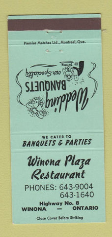 Matchbook Cover - Winona Plaza Restaurant ON 30 Strike