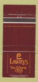 Matchbook Cover - Lawry's Rime Rib Beverly Hills CA Chicago Dallas 30 Strike