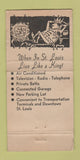 Matchbook Cover - Booker Washington Hotel St Louis MO WEAR 30 Strike