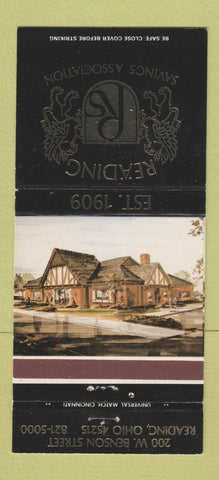 Matchbook Cover - Reading Savings Association Reading OH 30 Strike