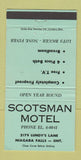 Matchbook Cover - Scotsman Motel Niagara Falls ON 30 Strike