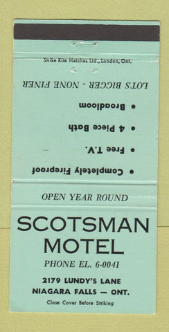 Matchbook Cover - Scotsman Motel Niagara Falls ON 30 Strike
