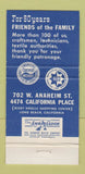 Matchbook Cover - Sorf Water Laundry Dry Cleaning 1956 Long Beach CA 30 Strike