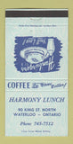 Matchbook Cover - Harmony Lunch Waterloo ON WEAR 30 Strike