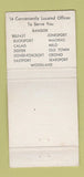 Matchbook Cover - Merrill Trust Bank ME Belfast Machias Milo Orono 30 Strike