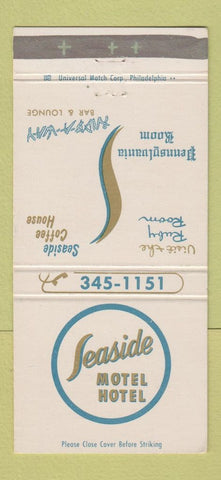Matchbook Cover - Seaside Motel Hotel Atlantic City NJ 30 Strike