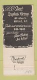 Matchbook Cover - Fat Sam's Spaghetti Factory Buffalo NY 30 Strike