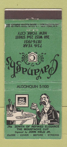Matchbook Cover - Cavanagh's Restaurant New York City 30 Stick