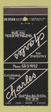 Matchbook Cover - Charles Restaurant New York City 30 Stick