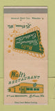 Matchbook Cover - Walt's Restaurant La Crosse WI 30 Strike