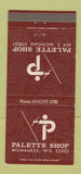 Matchbook Cover - Palette Shop Milwaukee WI 30 Strike