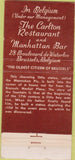 Matchbook Cover - Brussels Restaurant New York City 21 Feature