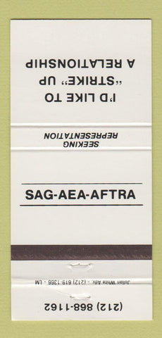 Matchbook Cover - Denise Rogers Actress Black Americana 30 Strike