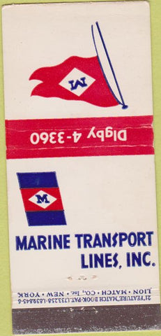Matchbook Cover - Marine Trasnport Lines shipping WEAR 21 Feature
