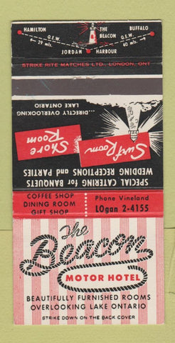Matchbook Cover - Beacon Motor Hotel Jordan Harbour ON 30 Strike