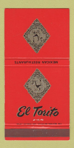 Matchbook Cover - El Torito Mexican Burbank Encino San Diego CA 30 Strike