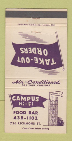 Matchbook Cover - Campus Hi Fi London ON 30 Strike