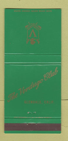 Matchbook Cover - Verdugo Club Glendale CA 30 Strike