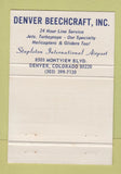 Matchbook Cover - Beechcraft Airplanes Denver Colorado 40 Strike
