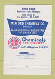 Matchbook Cover - Mefford Chemical McKeeson Robbins Los Angeles CA 40 Strike