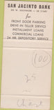 Matchbook Cover - San Jacinto Bank Pasadena TX 30 Strike