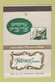 Matchbook Cover - Kolbourn Gardens Sturtevant WI 40 Stick