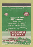Matchbook Cover - Beauview Motel Brantford ON WEAR 40 Strike