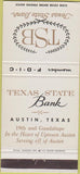 Matchbook Cover - Texas State Bank Austin TX 30 Strike