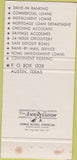 Matchbook Cover - Texas State Bank Austin TX 30 Strike