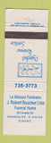 Matchbook Cover - Funeral Home J Robert Boucher St Anne Edmundston NB WEAR