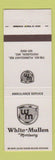 Matchbook Cover - White Mullen Mortuary Funeral Ferguson MO #2