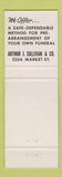 Matchbook Cover - Arthur Sullivan Funeral Home San Francisco CA WORN