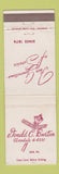 Matchbook Cover - Donald Burton Funeral Home WEAR